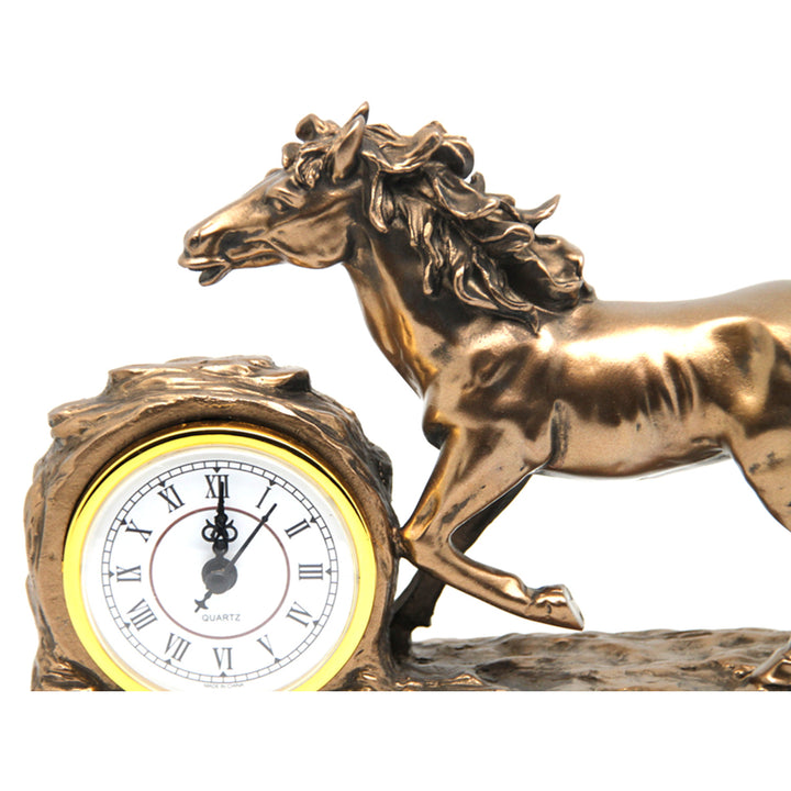 Figurita Caballo Galopante, Reloj, Decoración de Mesa Marrón, Reina Isabel