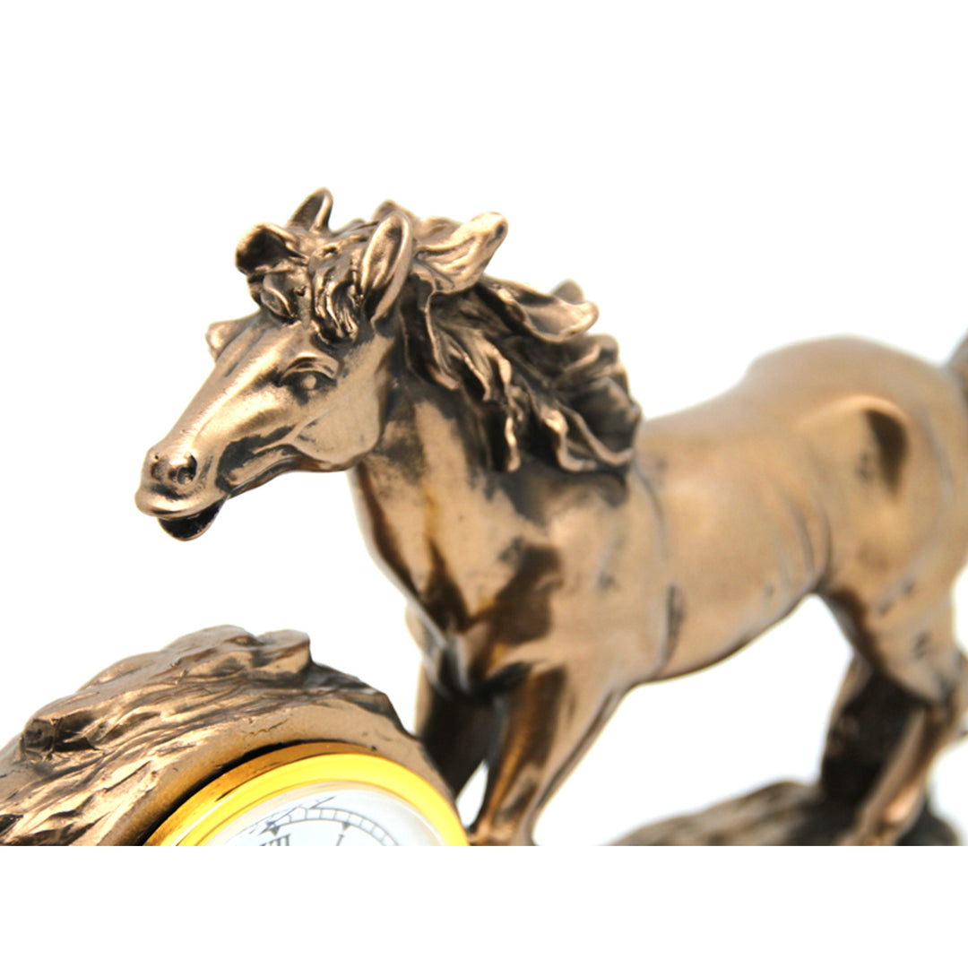 Figurita Caballo Galopante, Reloj, Decoración de Mesa Marrón, Reina Isabel