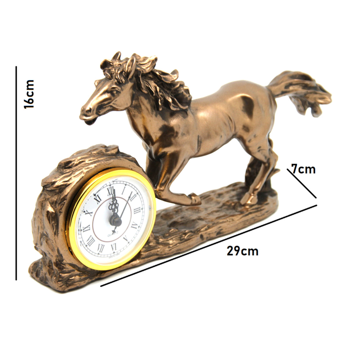 Figurita Caballo Galopante, Reloj, Decoración de Mesa Marrón, Reina Isabel