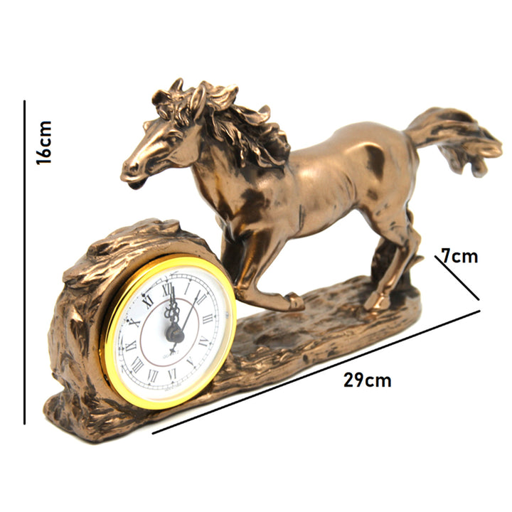 Figurita Caballo Galopante, Reloj, Decoración de Mesa Marrón, Reina Isabel