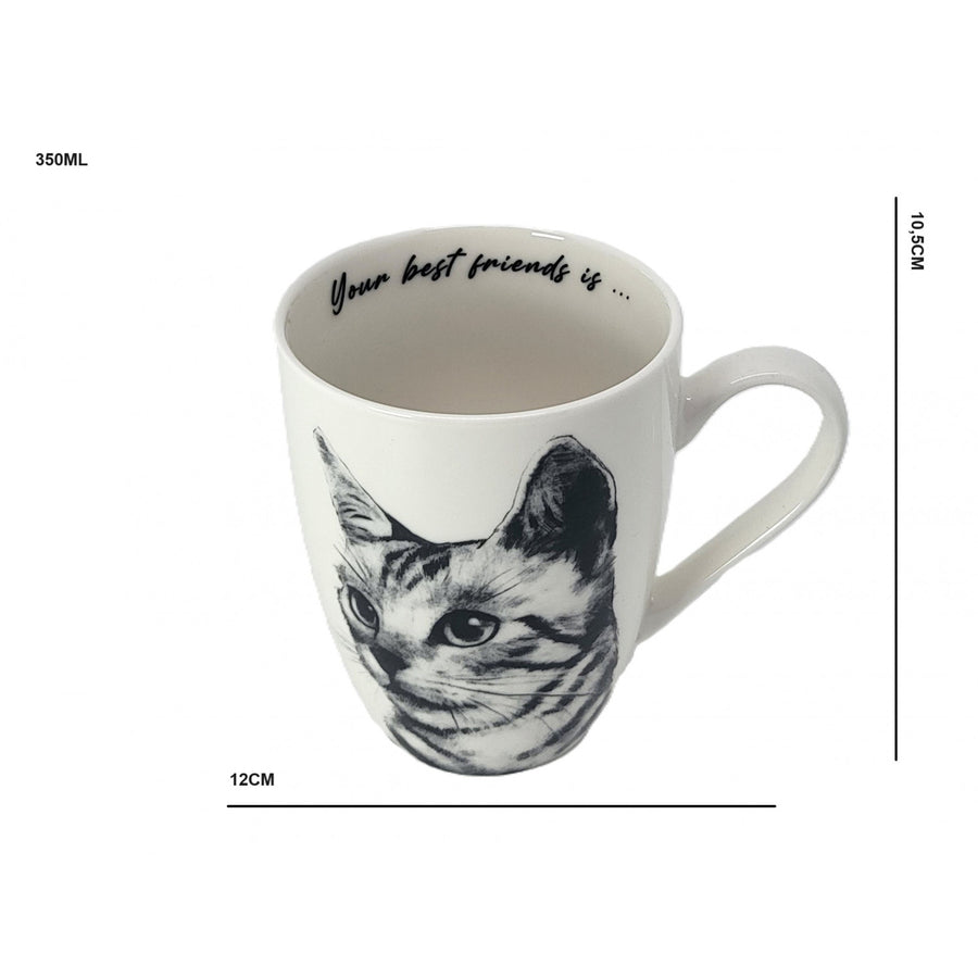 Taza de porcelana Reina Isabel, gato Sokake, 350ml, Q1-05218