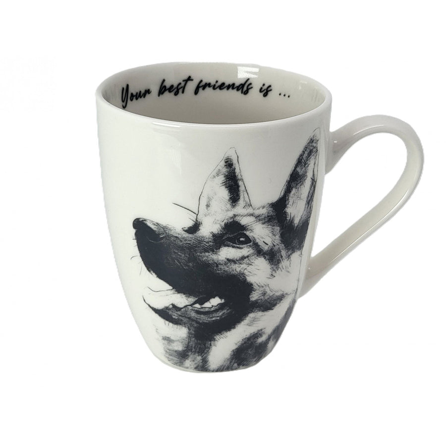 Taza de porcelana Reina Isabel, Pastor alemán, 350ml, Q1-05232