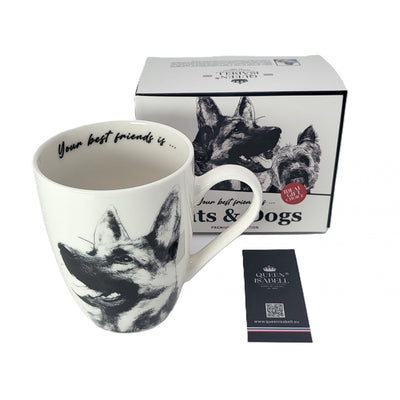 Taza de porcelana Reina Isabel, Pastor alemán, 350ml, Q1-05232