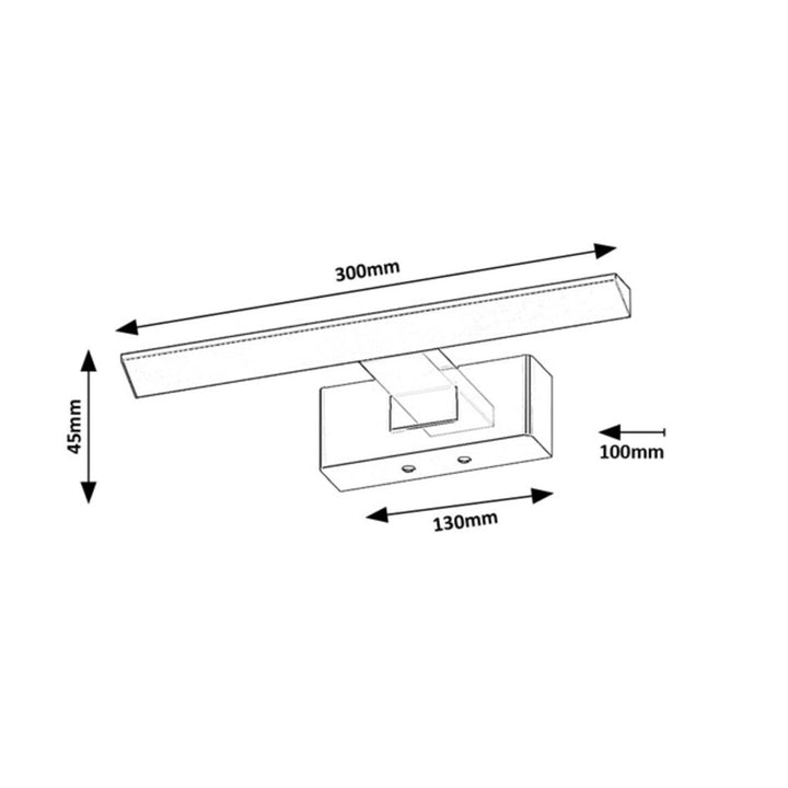Rabalux lámpara de baño, potencia 6W, blanco natural 4000K, IP44. negro, Loric