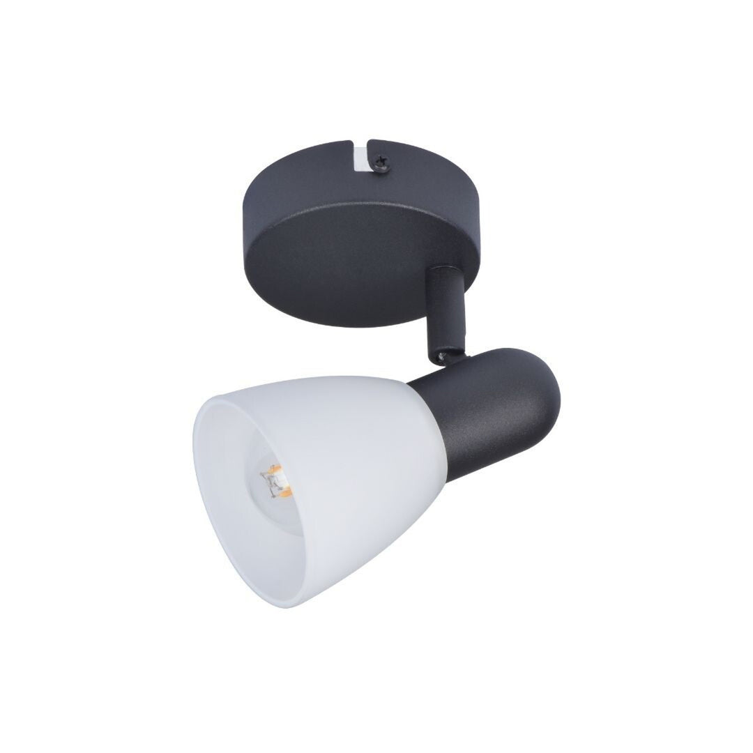 Lámpara de techo Rabalux, spot, rosca E14, IP20, negra, Soma