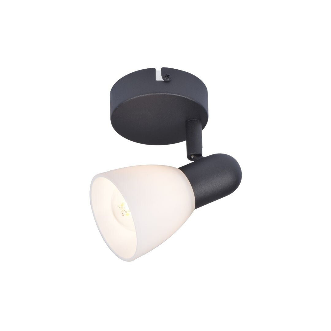 Lámpara de techo Rabalux, spot, rosca E14, IP20, negra, Soma
