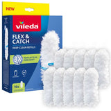 Recambios de escoba Vileda Flex&Catch, 10 piezas, 100% fibra reciclada, recambio 360