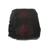 Soporte de refrigeración para portátil Blow Hurricane, cuatro ventiladores, iluminación roja, concentrador USB integrado