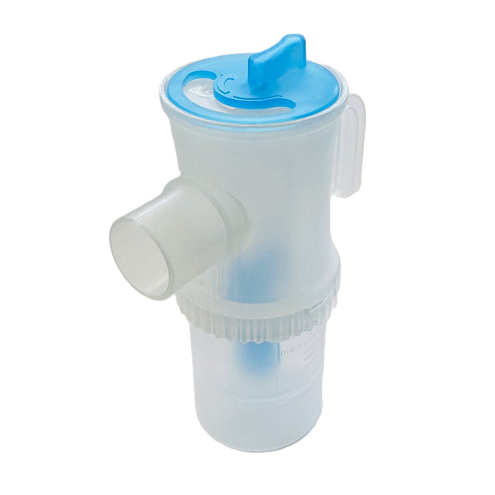 Juego de accesorios de inhalación/nebulización Omnibus, nebulizador grande de 12 ml, color azul, 5 filtros de repuesto, control de velocidad