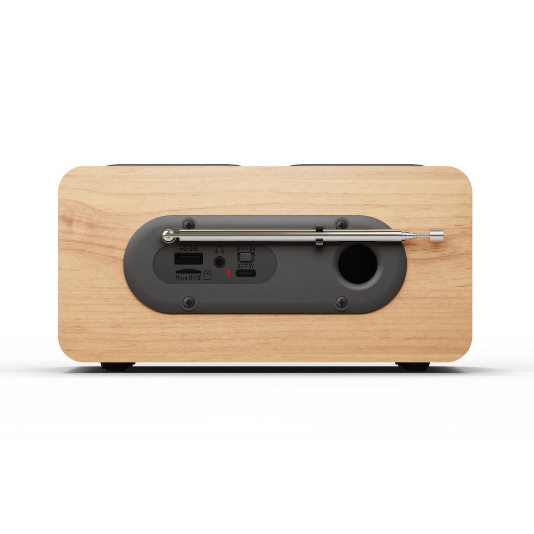 Radio portátil Blaupunkt, radio digital DAB+ y sintonizador FM, Bluetooth, salida de auriculares, reproductor USB y microSD, pantalla LCD, función de reloj y alarma, alimentada por batería recargable USB-C, DR10CR