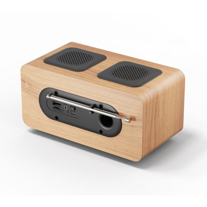 Radio portátil Blaupunkt, radio digital DAB+ y sintonizador FM, Bluetooth, salida de auriculares, reproductor USB y microSD, pantalla LCD, función de reloj y alarma, alimentada por batería recargable USB-C, DR10CR