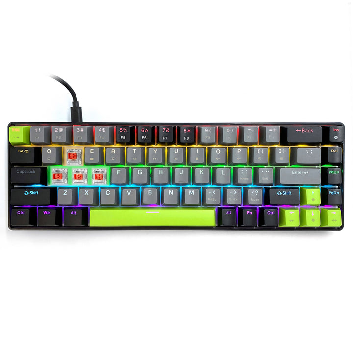 Teclado mecánico 60% RED CORE MX60 MT1260, iluminación de teclas, Mediatech