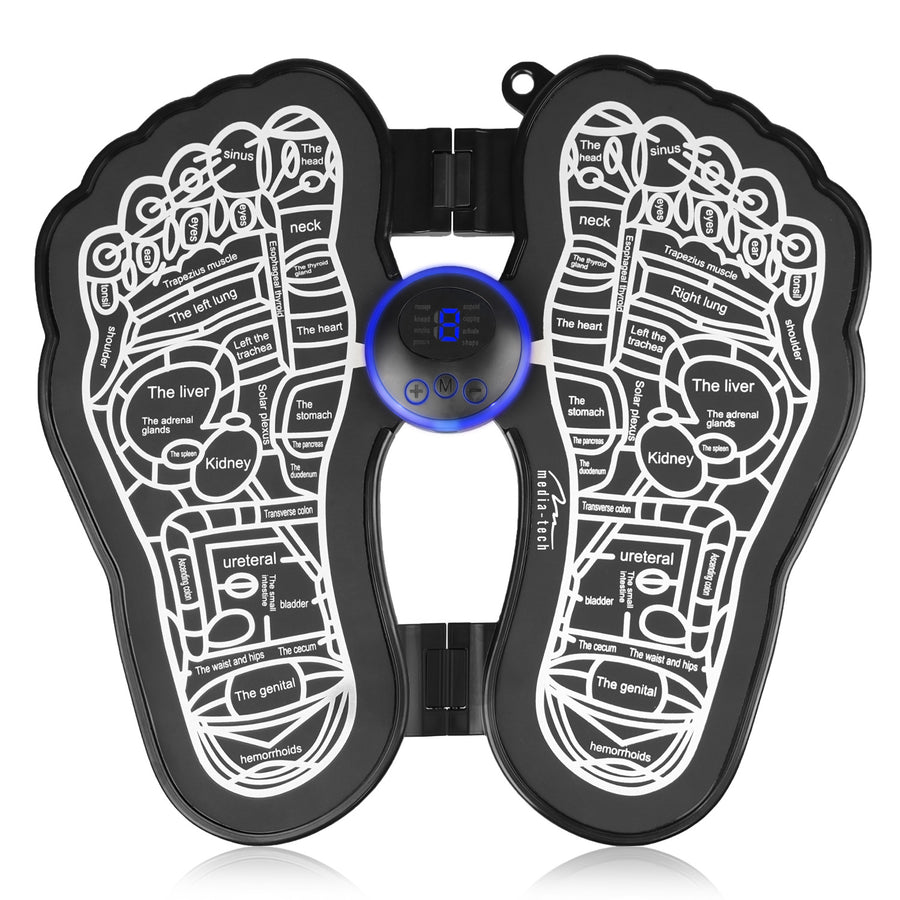 Aparato de masaje de pies Media-Tech, masaje mediante electroestimulación EMS, 8 modos, 19 niveles de intensidad, MT6527