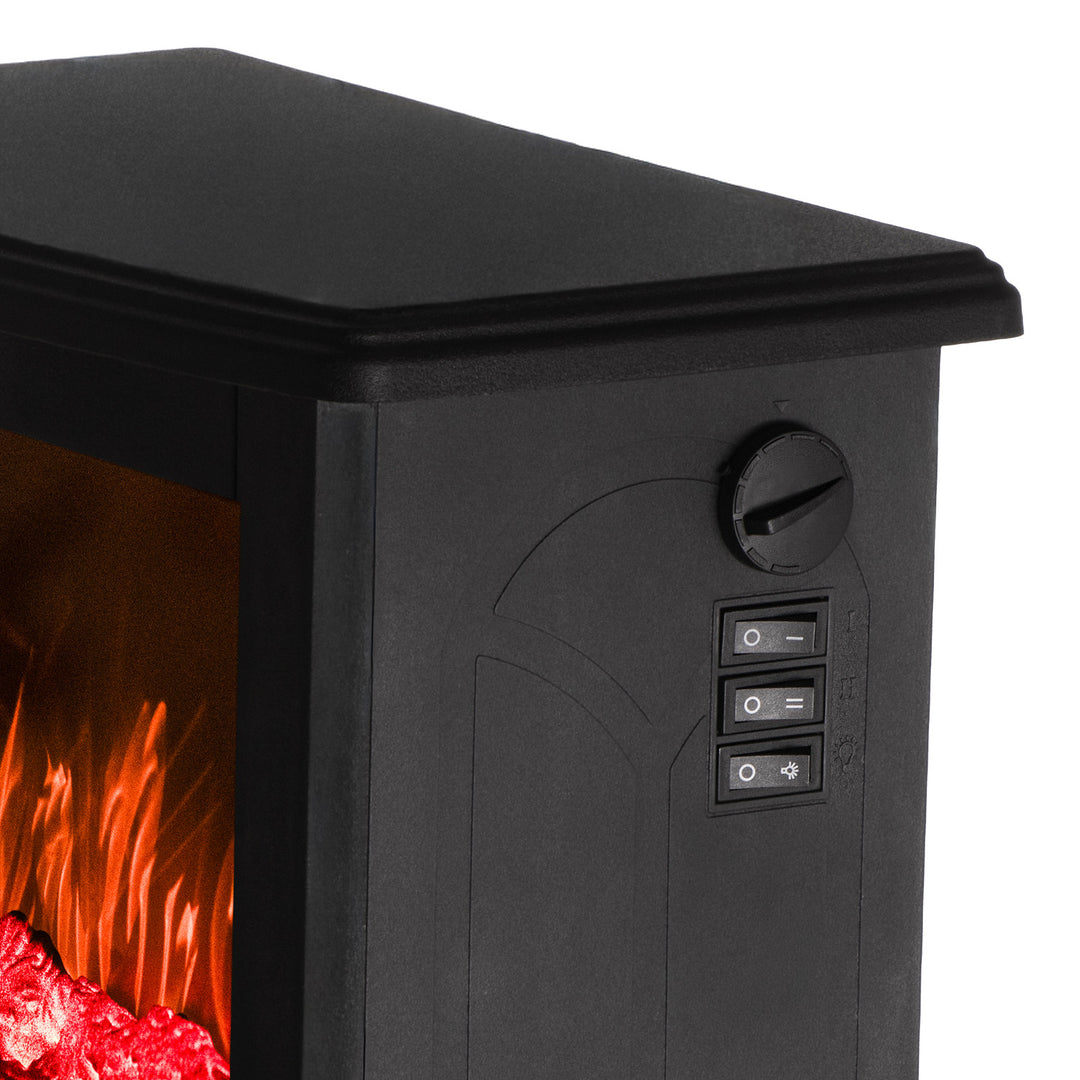 Chimenea eléctrica Adler, 2 niveles de calefacción, potencia máx. 1800W, termostato, efecto llama 3D, AD 7754