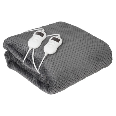 Manta eléctrica Camry, para 2 personas, dimensiones 150x160cm, 8 niveles de calefacción, potencia 2 x 60W, gris, CR 7417