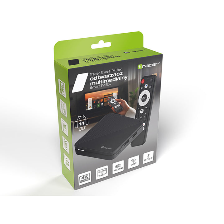 Reproductor multimedia, Android 14, 2 GB de RAM, 16 GB de almacenamiento, Bluetooth 5.0, Wi-Fi, TV Box