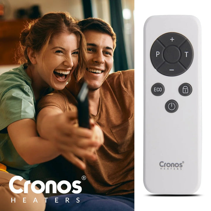 Calefactor por infrarrojos Cronos, 330W, blanco, antialérgico, ultrafino, superficie mate, calienta una superficie de hasta 12m2, Synthelith PRO CRP-330TWP Blanco