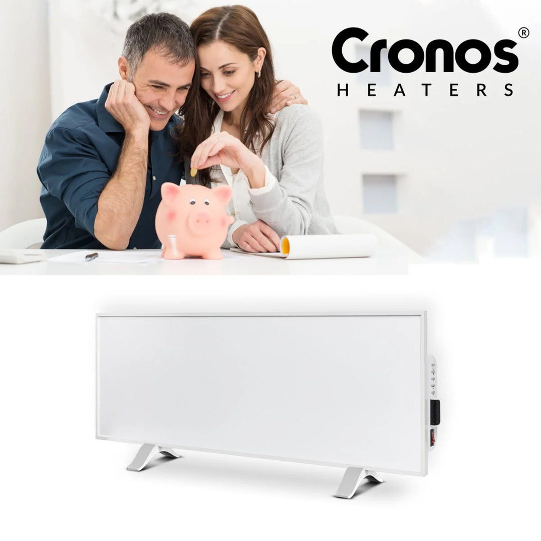 Calefactor por infrarrojos Cronos, 330W, blanco, antialérgico, ultrafino, superficie mate, calienta una superficie de hasta 12m2, Synthelith PRO CRP-330TWP Blanco