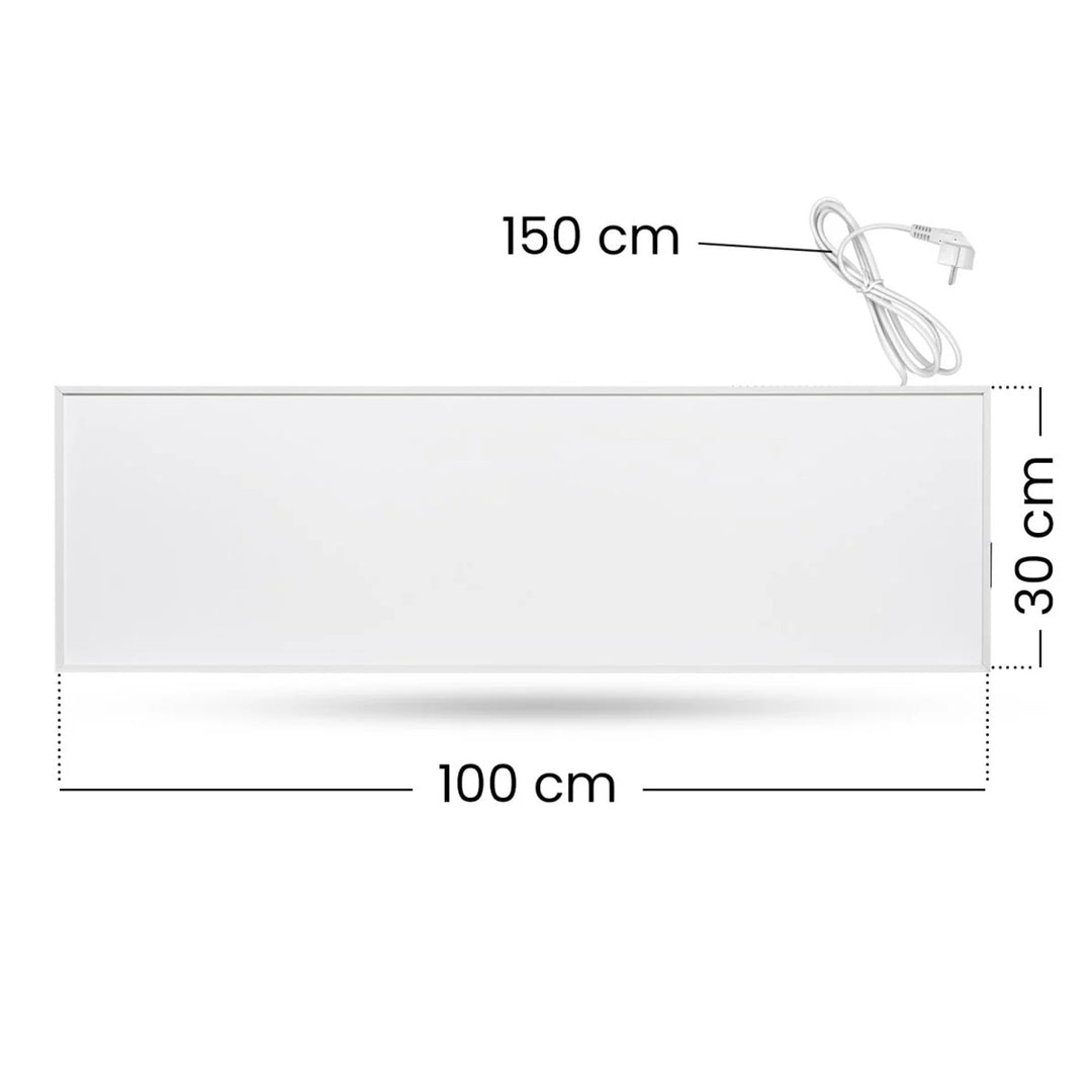 Calefactor por infrarrojos Cronos, 330W, blanco, antialérgico, ultrafino, superficie mate, calienta una superficie de hasta 12m2, Synthelith PRO CRP-330TWP Blanco