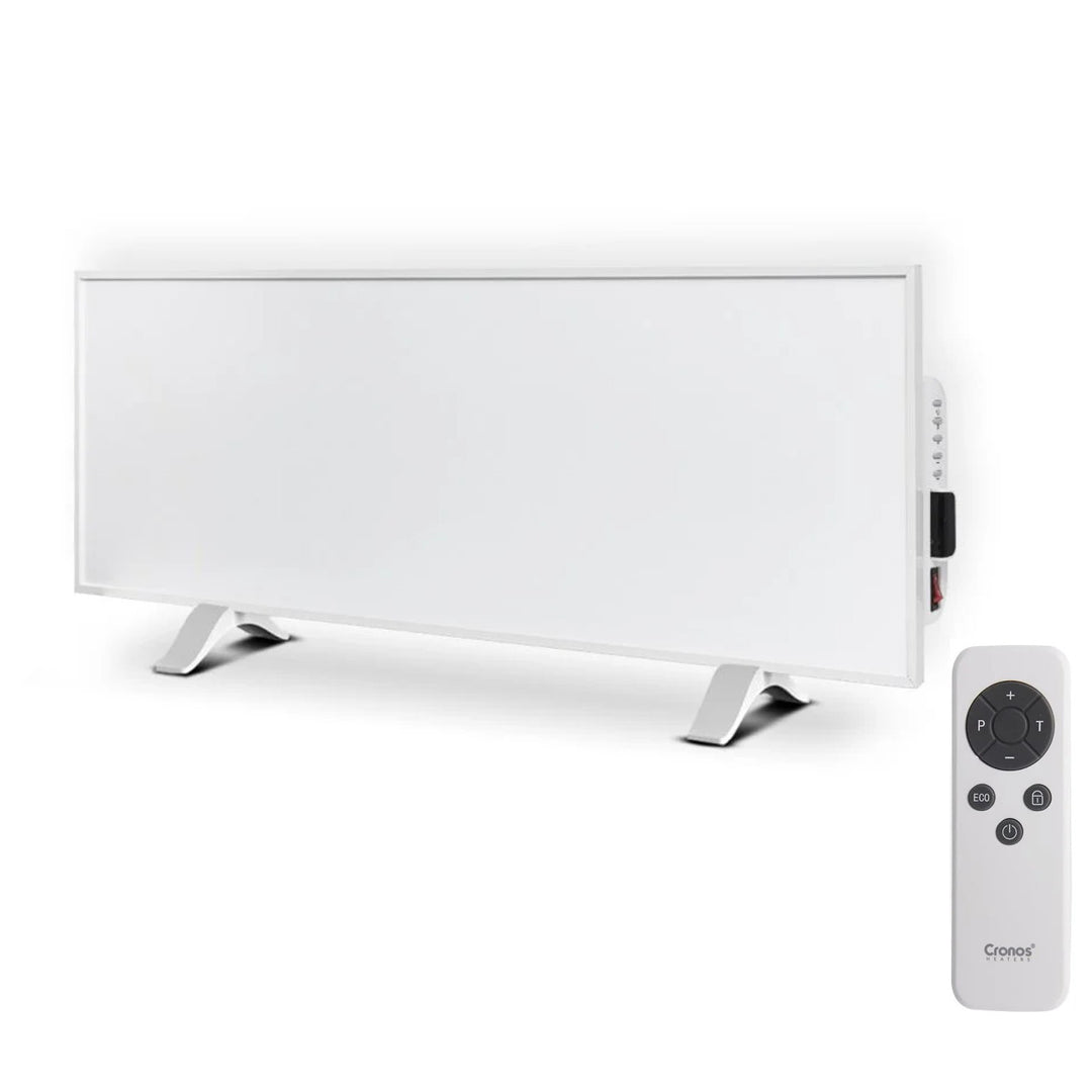 Calefactor por infrarrojos Cronos, 330W, blanco, antialérgico, ultrafino, superficie mate, calienta una superficie de hasta 12m2, Synthelith PRO CRP-330TWP Blanco