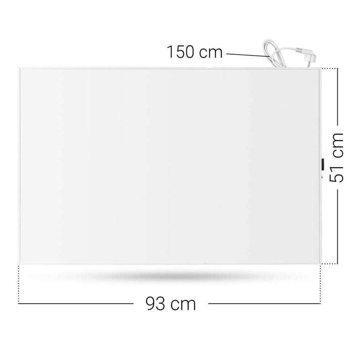 Calefactor por infrarrojos Cronos, 500W, blanco, antialérgico, ultrafino, superficie mate, calienta hasta 14m2, Synthelith PRO CRP-500TWP Blanco