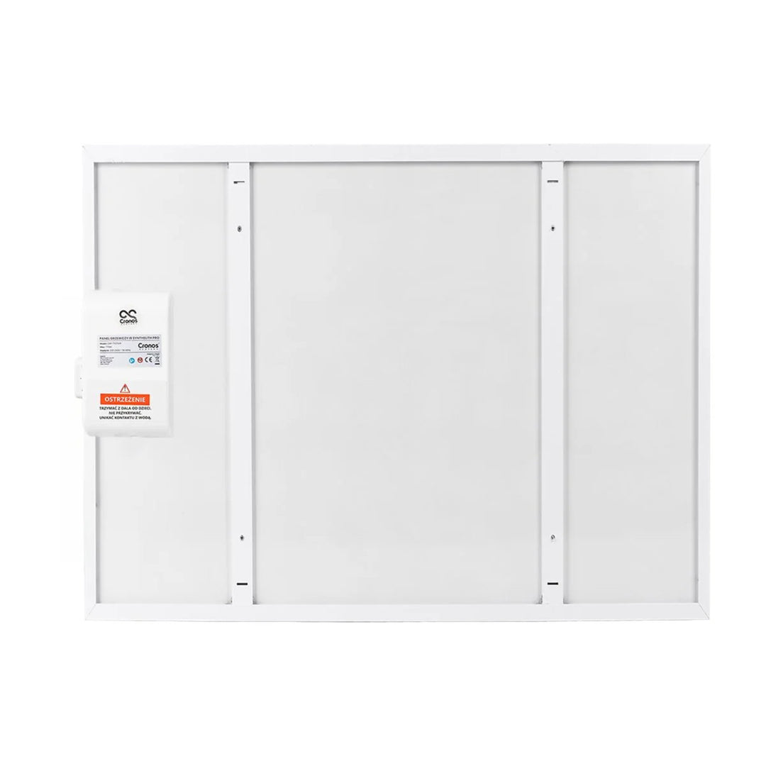 Calefactor por infrarrojos Cronos, 500W, blanco, antialérgico, ultrafino, superficie mate, calienta hasta 14m2, Synthelith PRO CRP-500TWP Blanco