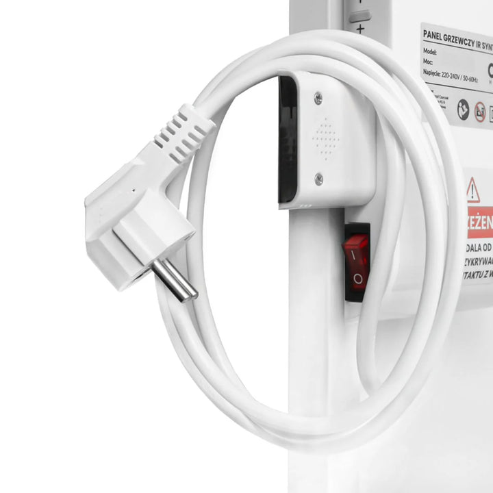 Calefactor por infrarrojos Cronos, 500W, blanco, antialérgico, ultrafino, superficie mate, calienta hasta 14m2, Synthelith PRO CRP-500TWP Blanco