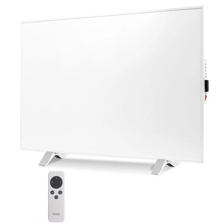 Calefactor por infrarrojos Cronos, 500W, blanco, antialérgico, ultrafino, superficie mate, calienta hasta 14m2, Synthelith PRO CRP-500TWP Blanco