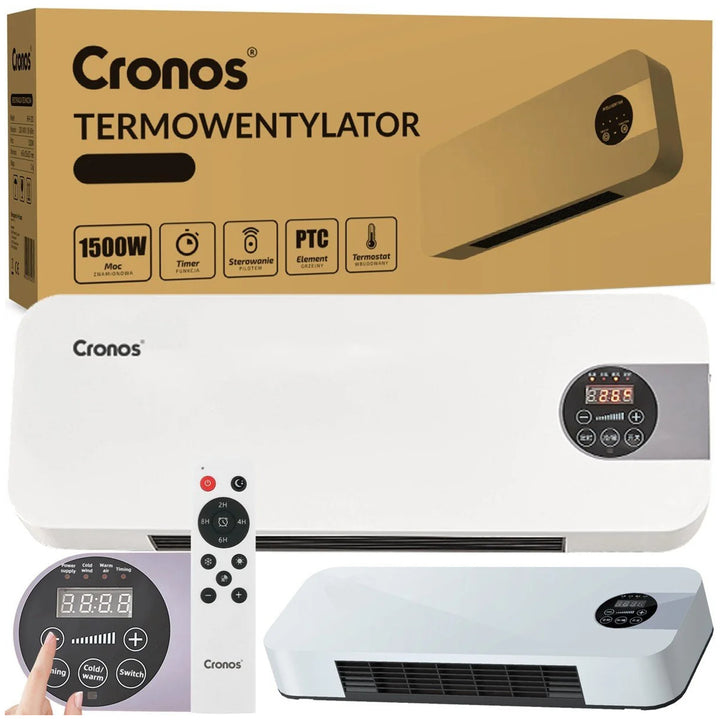 Cortina de aire ventilada Cronos, 1500W, bajo consumo, gran ángulo de descarga, mando a distancia, HFH-201