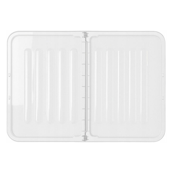 Contenedor de doble tapa Plast Team Home Box Flex 15L, tapa plegable, clips de seguridad, transparente, 23010800