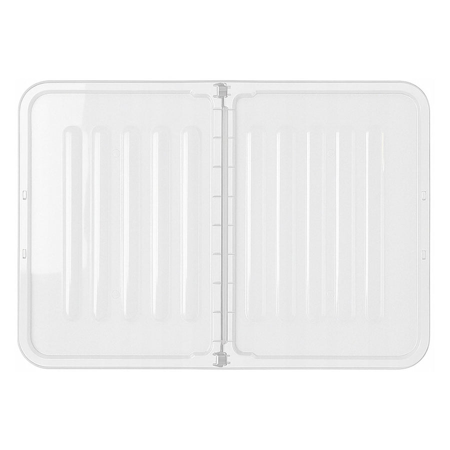 Contenedor de doble tapa Plast Team Home Box Flex 15L, tapa plegable, clips de seguridad, transparente, 23010800