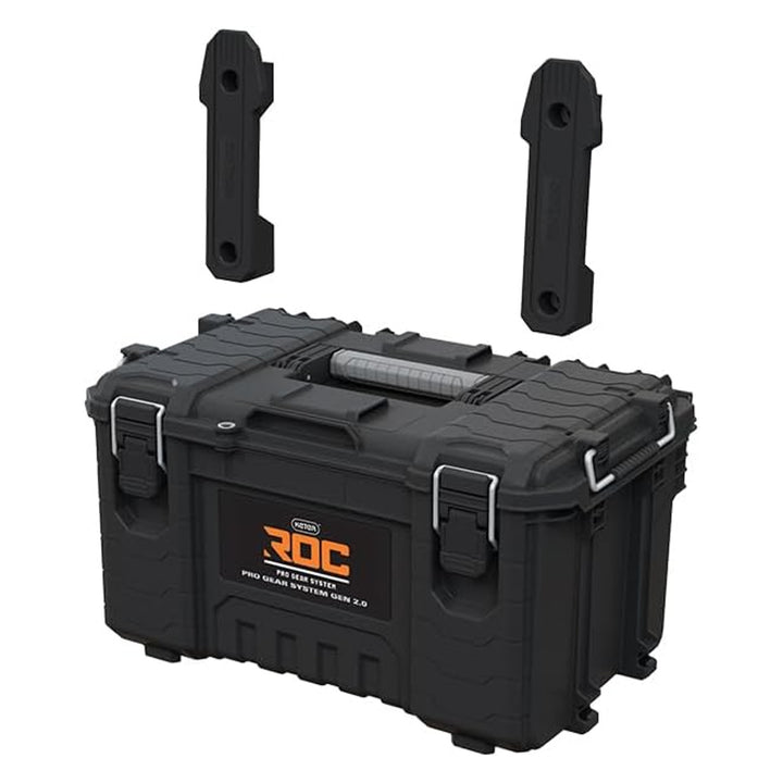 Caja de herramientas Keter ROC Pro Gear 2.0, capacidad de carga de 54 kg, con asas Pro Mount, organizador incluido, posibilidad de colgarla en la pared, 256984