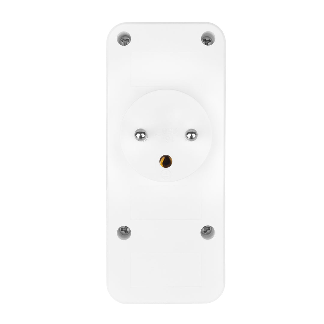 Toma de corriente x3 + 4xUSB Maclean, divisor de 3 tomas, 2xUSB A, 2xUSB C PD 20W, 1x16A + 2x6A, MCE248 F/W, 2 piezas