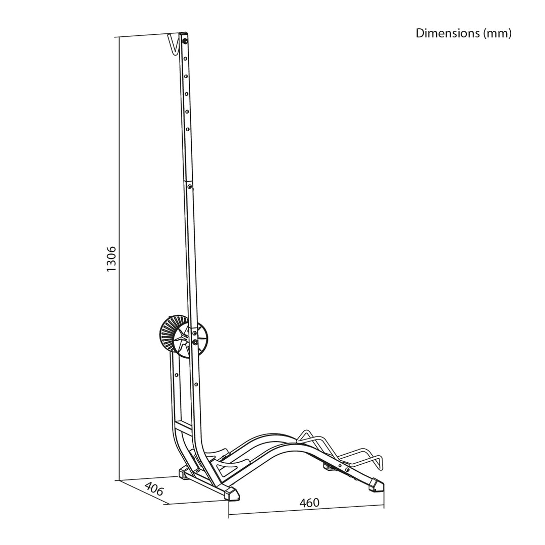 Soporte de suelo para bicicletas Maclean, independiente, horizontal/vertical, para almacenamiento, acero, carga máxima de 35 kg, MC-170