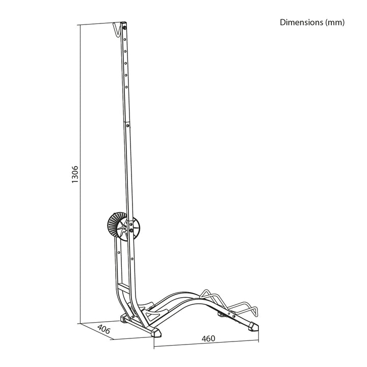 Soporte de suelo para bicicletas Maclean, independiente, horizontal/vertical, para almacenamiento, acero, carga máxima de 35 kg, MC-170