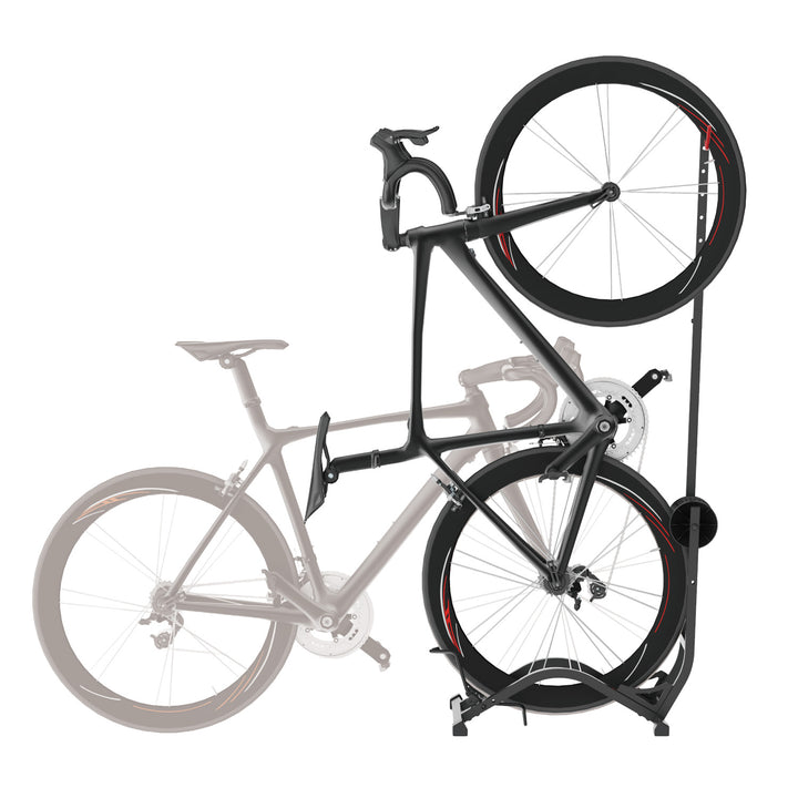 Soporte de suelo para bicicletas Maclean, independiente, horizontal/vertical, para almacenamiento, acero, carga máxima de 35 kg, MC-170