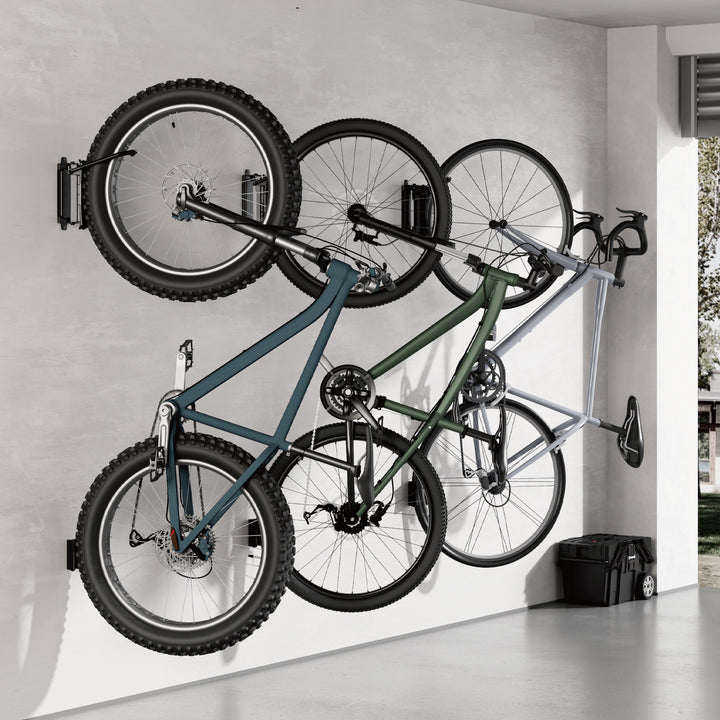 Soporte de pared para bicicletas Maclean, carga máxima de 35 kg, ángulo de inclinación ajustable, acero, MC-171