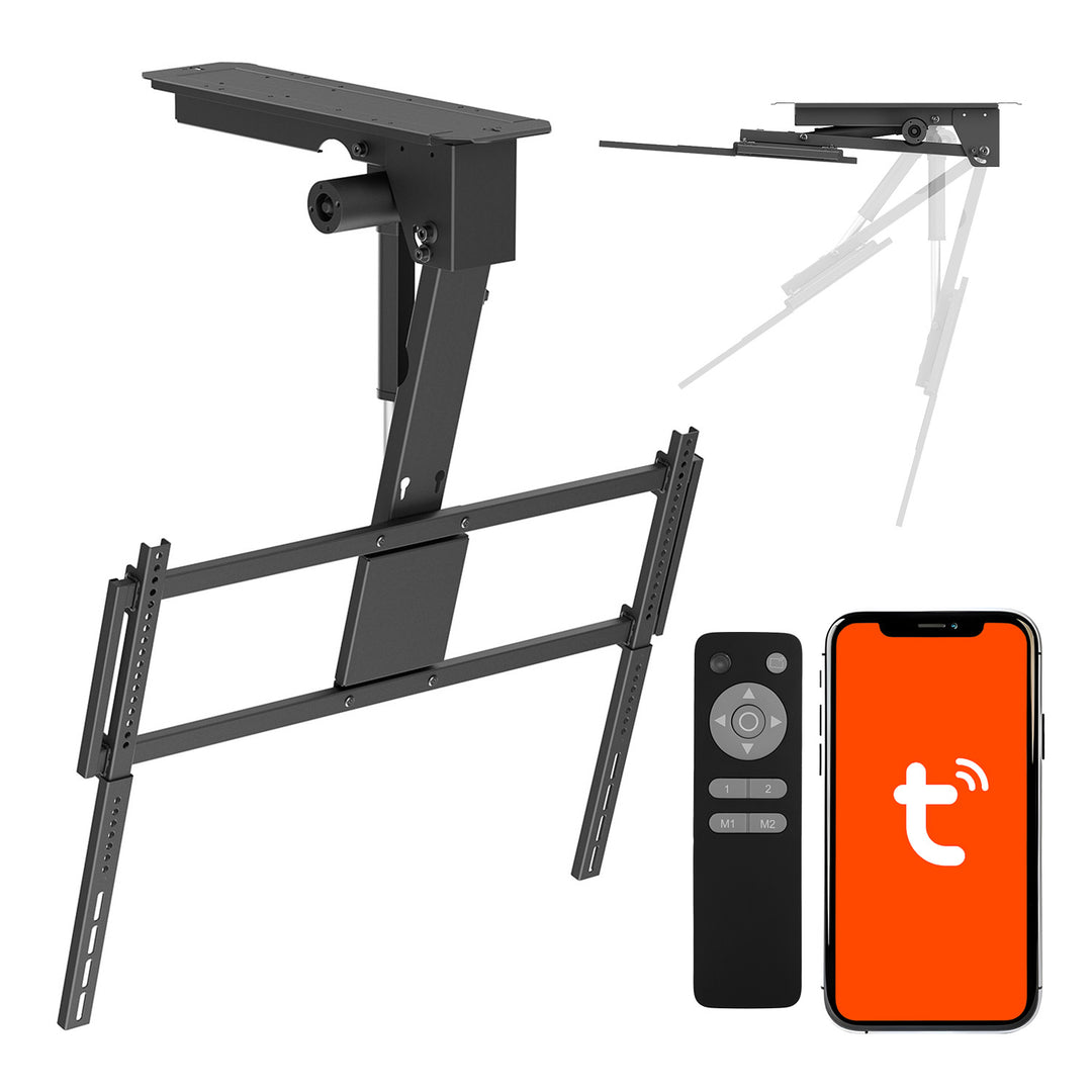 Soporte eléctrico para televisor Maclean, de techo, compatible con Tuya, VESA máx. 800x400, para televisores de 43-86", máx. 55 kg, MC-176 T
