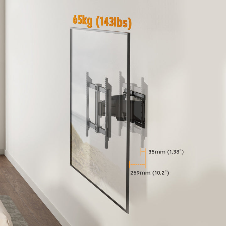 Soporte / colgador para televisor Maclean, VESA máx. 600x400, 37-90", carga máx. 65 kg, negro, MC-881 N