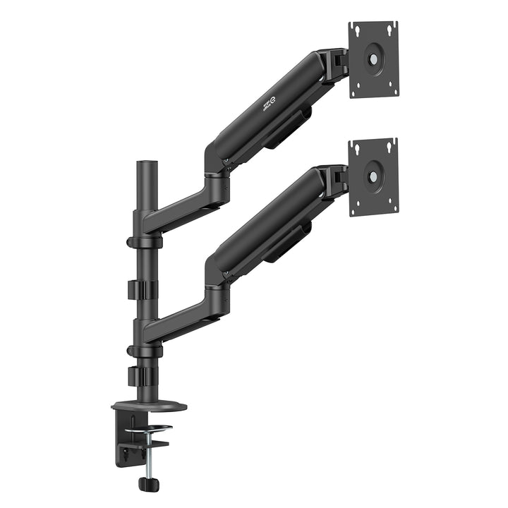 Soporte / colgador para 2 monitores Ergo Office, resorte de gas, 17"-32", 1-10 kg, negro mate, ER-692 B