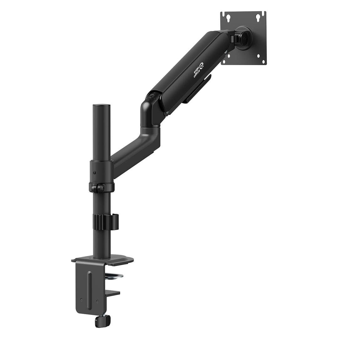 Soporte / colgador para monitor Ergo Office, resorte de gas, 17"-32", 1-10 kg, negro mate, VESA máx. 100x100, ER-691 B