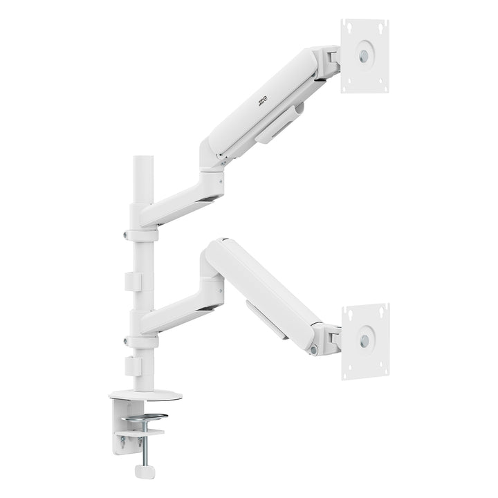 Soporte / colgador para 2 monitores Ergo Office, resorte de gas, 17"-32", 1-10 kg, blanco mate, ER-692 W