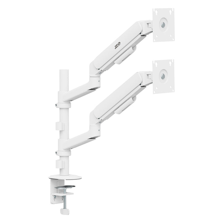 Soporte / colgador para 2 monitores Ergo Office, resorte de gas, 17"-32", 1-10 kg, blanco mate, ER-692 W