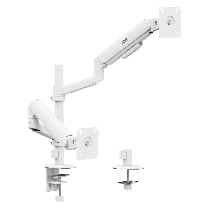 Soporte / colgador para 2 monitores Ergo Office, resorte de gas, 17"-32", 1-10 kg, blanco mate, ER-692 W