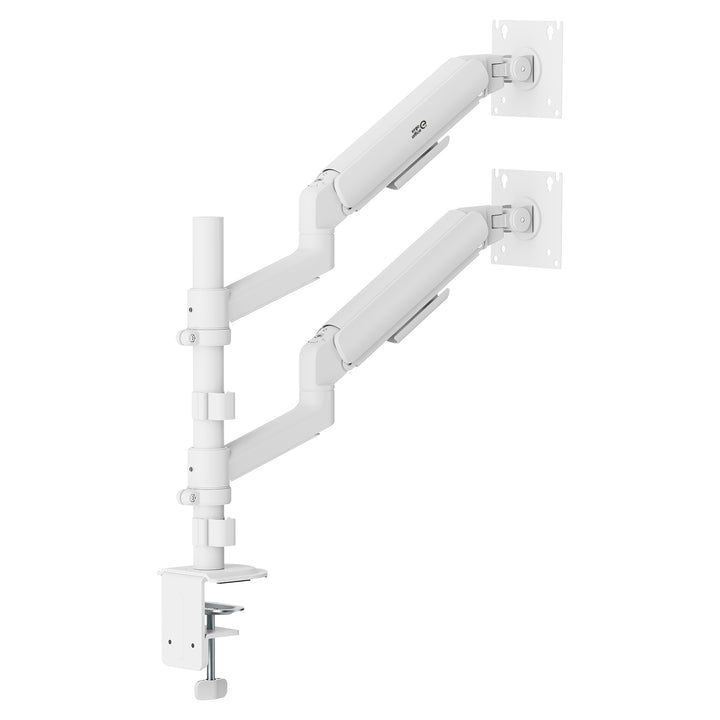 Soporte / colgador para 2 monitores Ergo Office, resorte de gas, 17"-32", 1-10 kg, blanco mate, ER-692 W