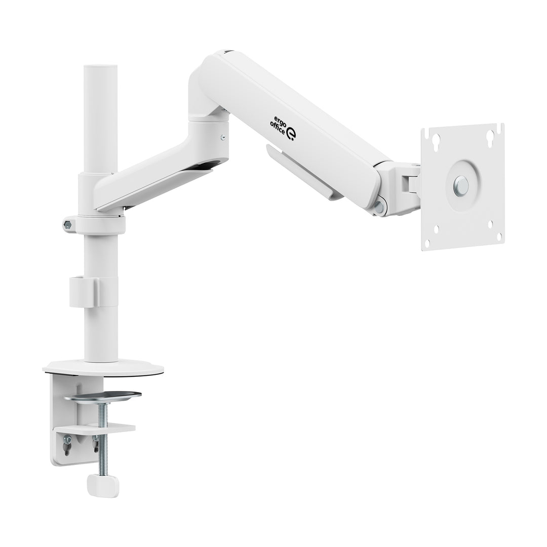 Soporte / colgador para monitor Ergo Office, resorte de gas, 17"-32", 1-10 kg, blanco mate, VESA máx. 100x100, ER-691 W