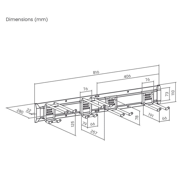 Organizador de pared para herramientas Maclean, de acero, carga máxima de 136 kg, anchura de 816 mm, MC-178