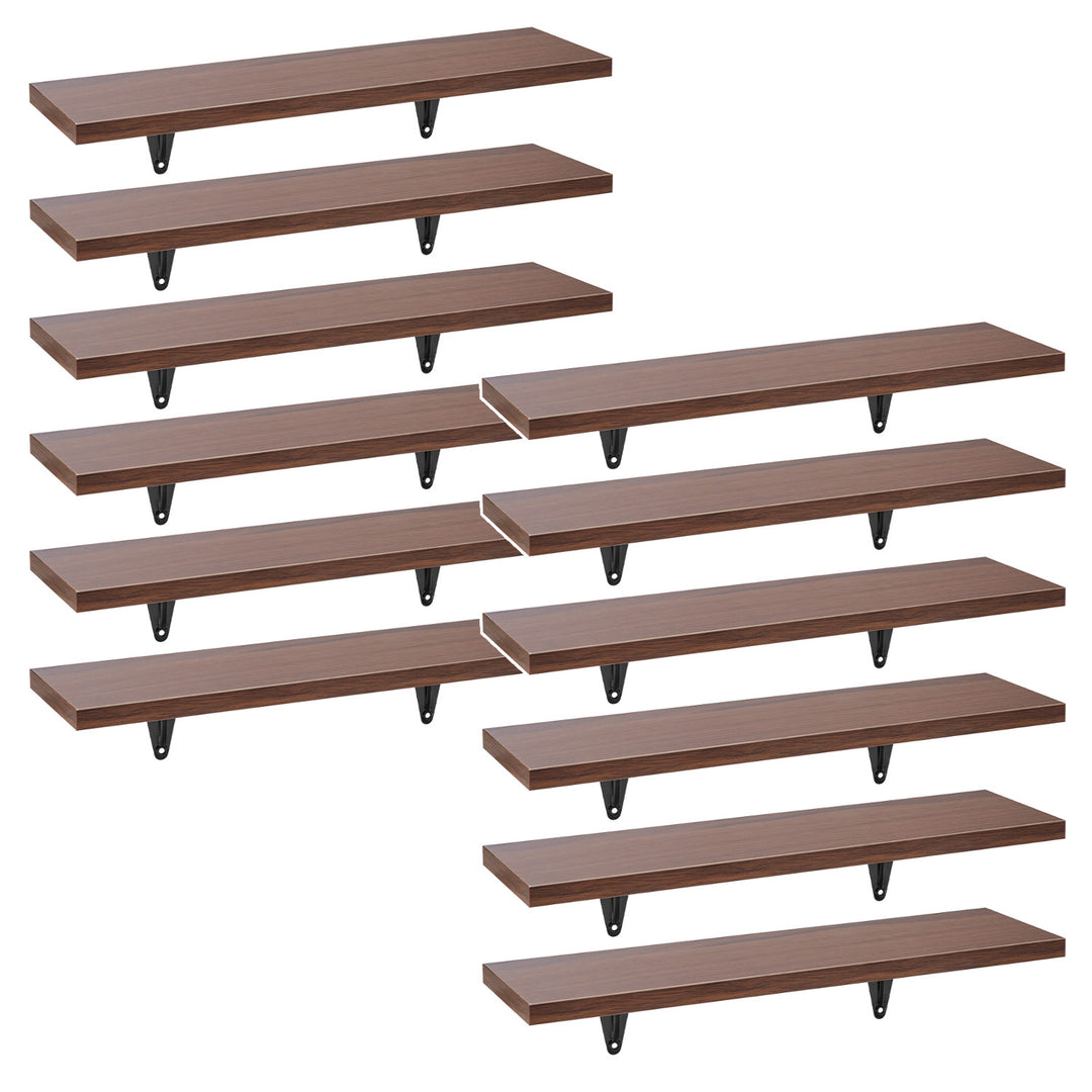 Estantes de pared Maclean, juego de 12 piezas, 8 kg máx., para montaje en pared, MC-331