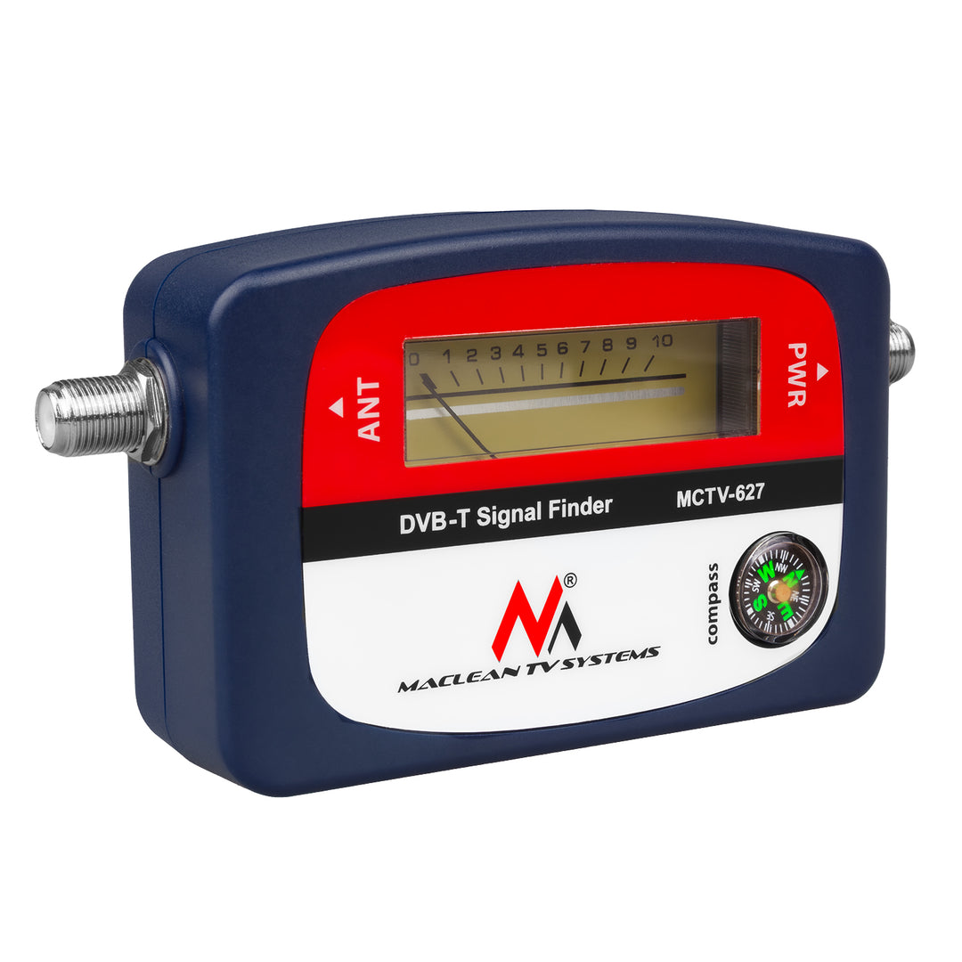 Medidor de TV DVB-T Maclean, maletín, cable de 25 cm F-F, MCTV-627 + 10 pilas AA Varta Industrial