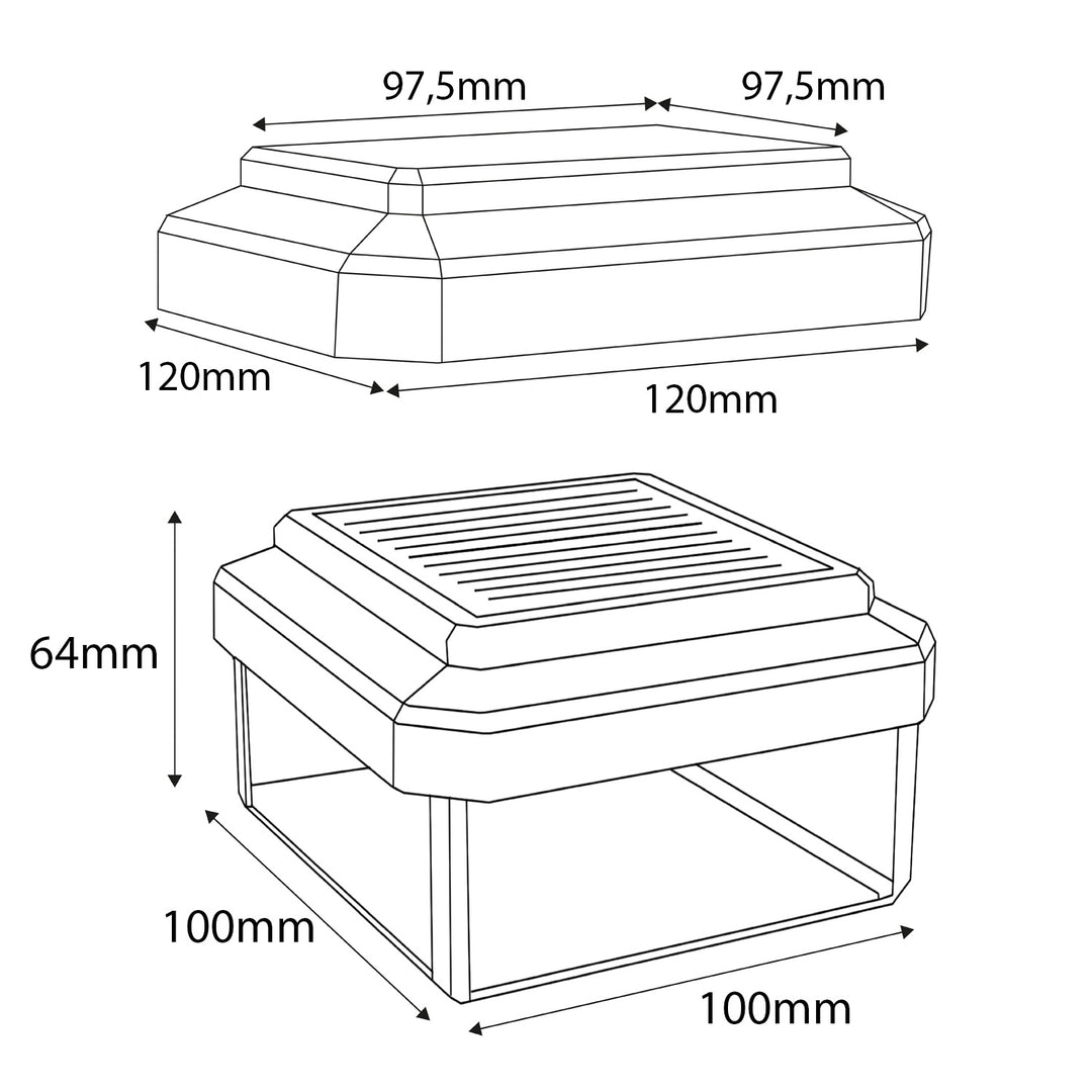 Lámpara LED solar para poste GreenBlue, 100 x 100 mm, cubierta en forma de sobre, 3200 K, GB128 WW